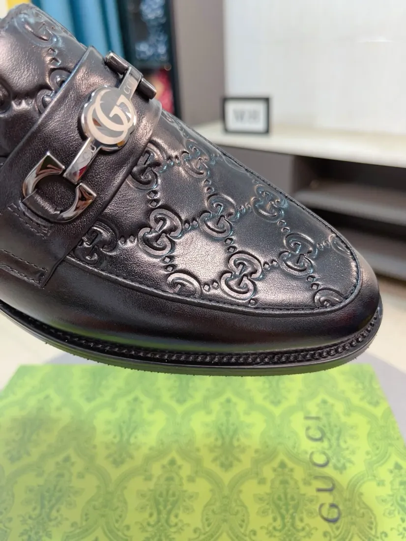 Men's Men's Shoes 💰520🌹🌹【GUCCI】The most popular classic Gucci leather shoes. Synchronized with the official website, the upper is made of Italian first-layer cowhide ➕cowhide lining, with unique brand and unique craftsmanship. Highlighting the hot style of the new year. Stop hesitating, stop wandering, get it now. Number: 38--44